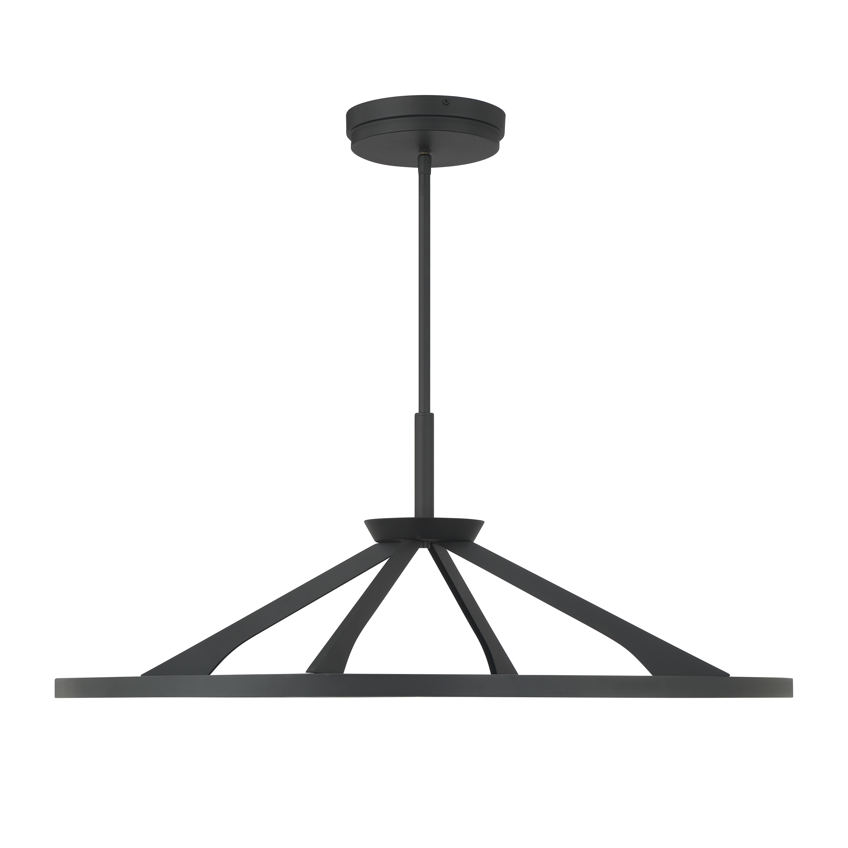 The Stiles 36" pendant combines modern minimalism with organic elegance through its alabaster stone shade and matte black finish. High-output LED delivers 2700 lumens with excellent color rendering, perfect for task and ambient lighting. - alternate view