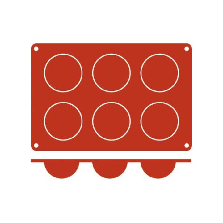 Molde de silicona GN 1/3 en forma de Media Bola de 7 centímetros