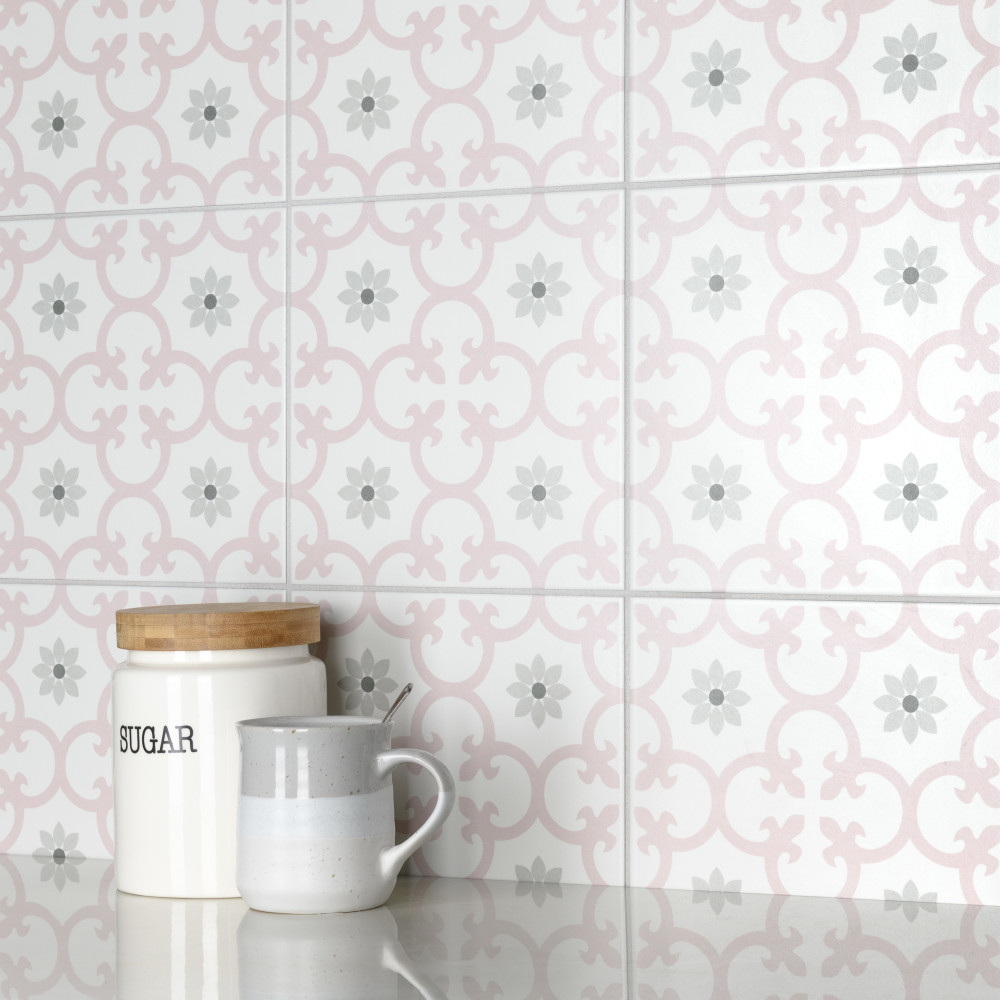 Daria Rose 9-3/4 in. x 9-3/4 in. Porcelain Floor and Wall Tile