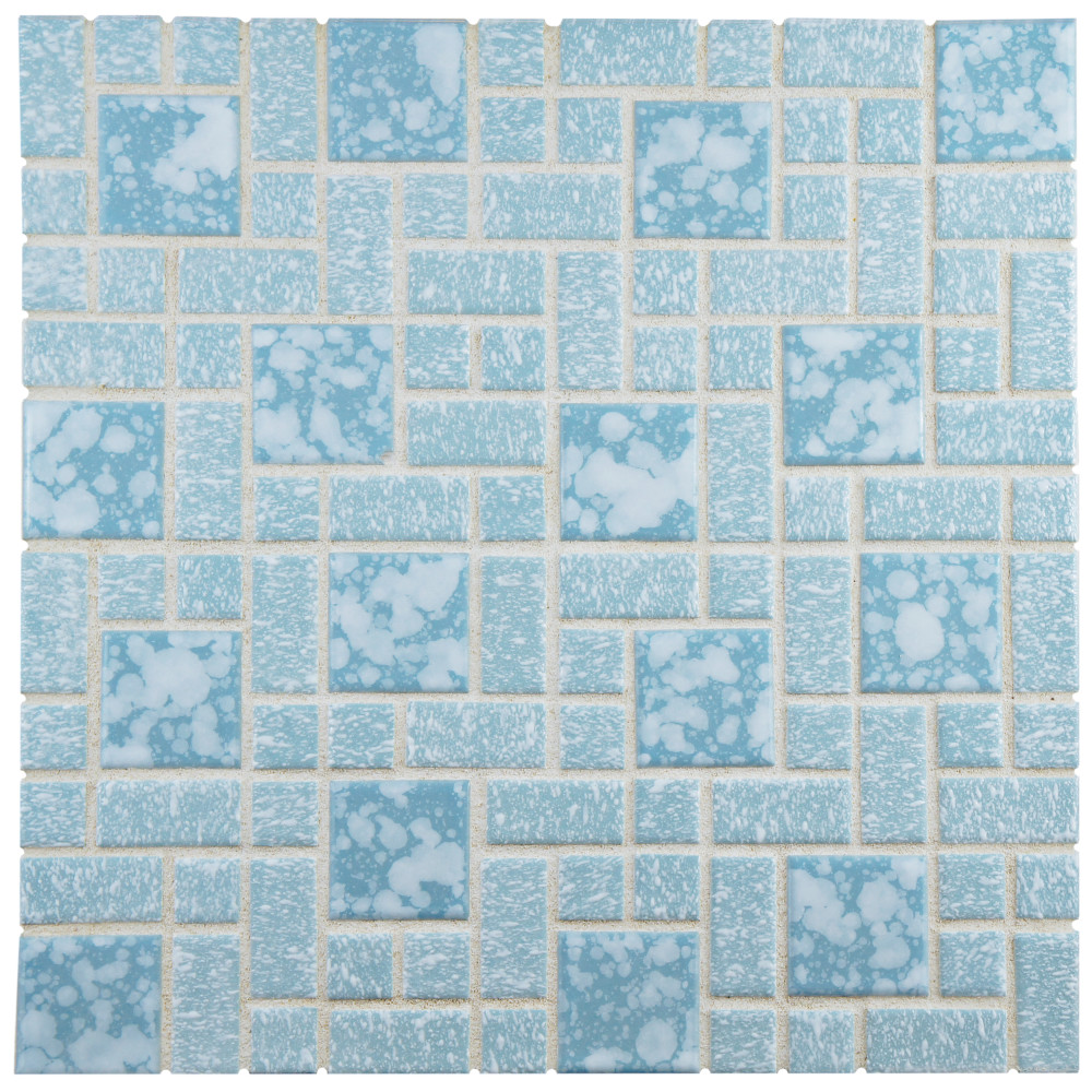 University Blue 11-3/4 in. x 11-3/4 in. Porcelain Mosaic Tile