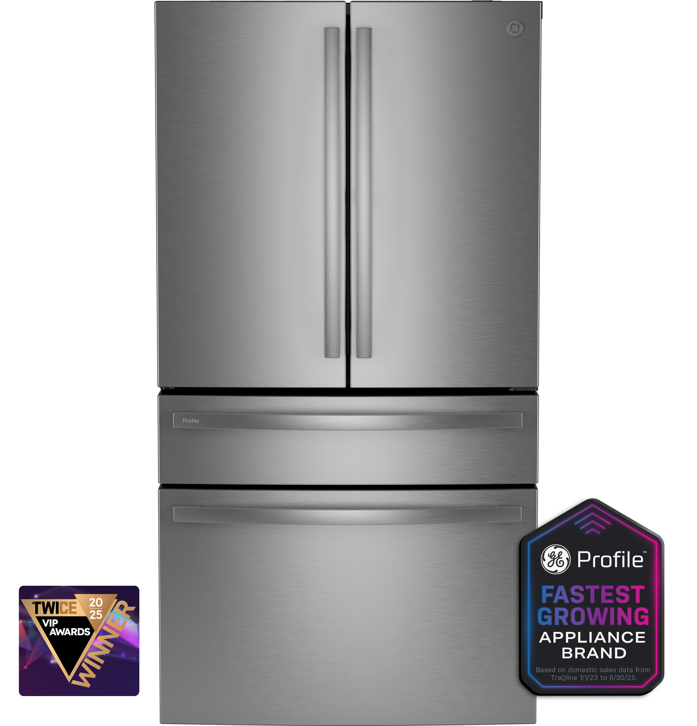 GE Profile™ ENERGY STAR® 23.2 Cu. Ft. Smart Counter-Depth Fingerprint Resistant 4-Door French-Door Refrigerator