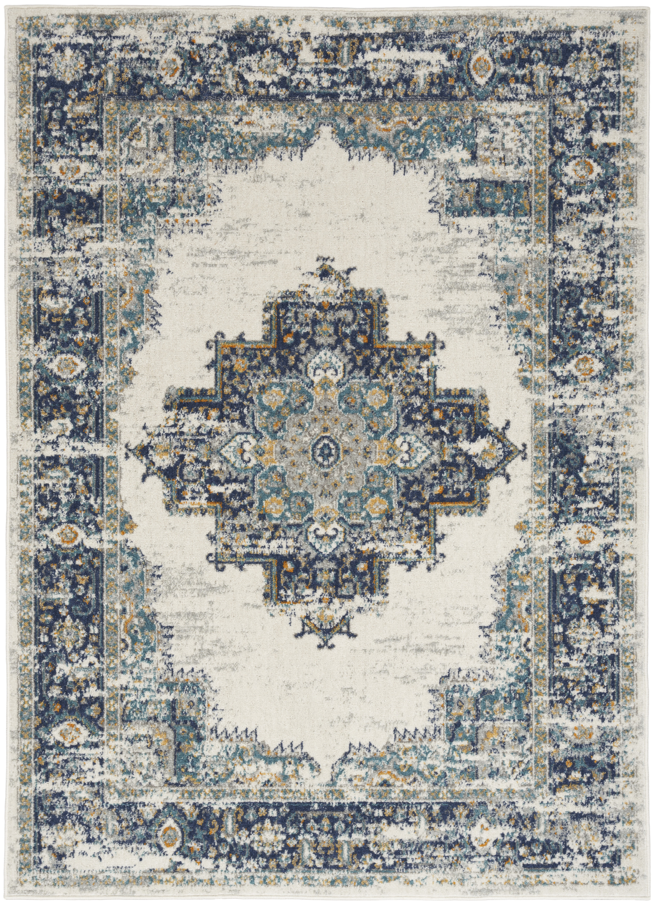 Nourison Passion 8' x 10' Ivory Grey Blue Vintage Indoor Rug