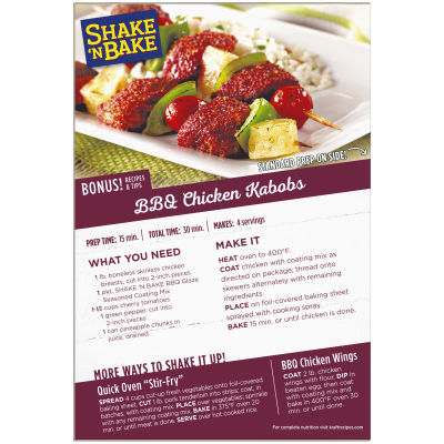 Shake 'N Bake BBQ Glaze Seasoned Coating Mix, 2 ct Packets