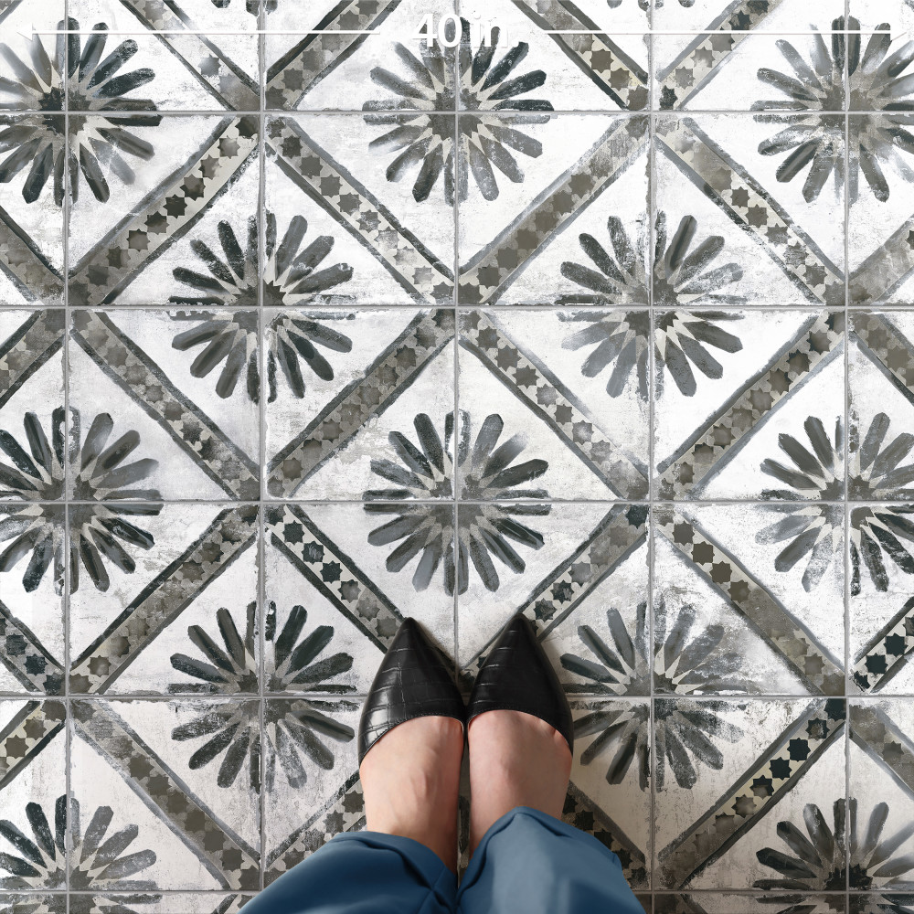 Kings Marrakech Charcoal Grey 17-5/8 in. x 17-5/8 in. Ceramic Floor and Wall Tile