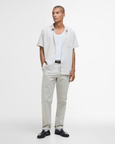 Hartland Linen-Blend Short-Sleeved Shirt Stone