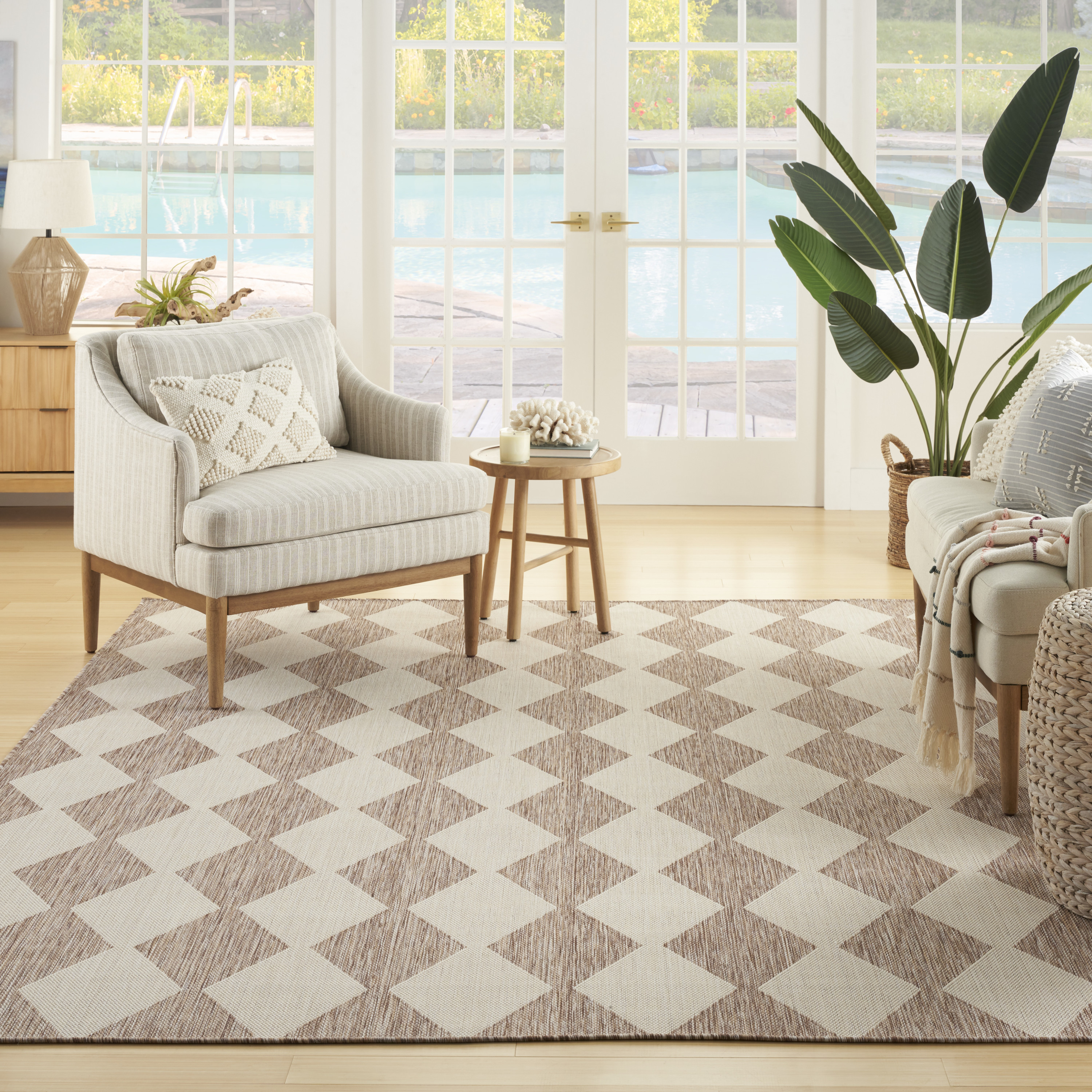 Nourison Positano 5' x 7' Beige Modern Rug