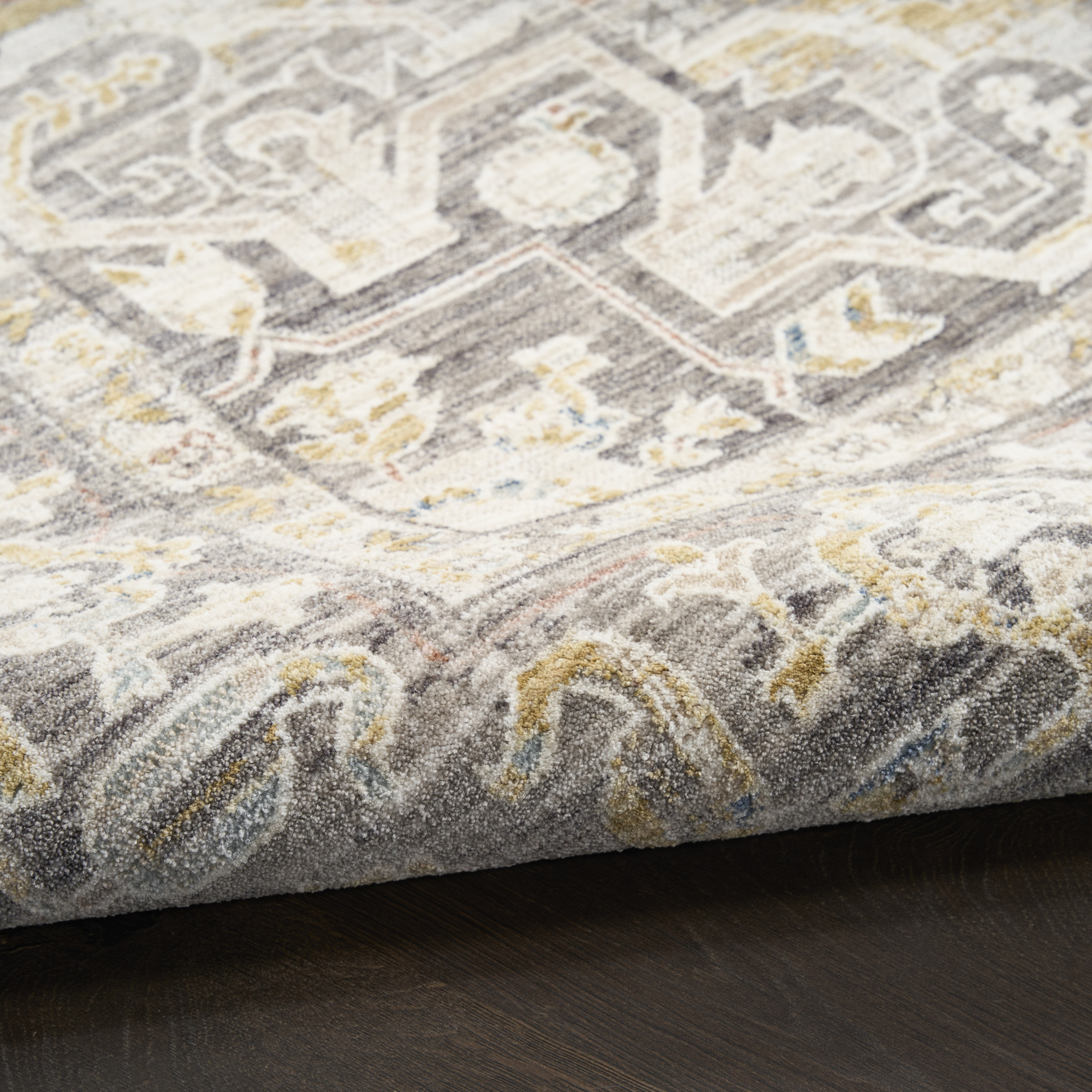 Nourison Antique Fusion 3'11" x 5'10" Ivory Charcoal Vintage Indoor Rug