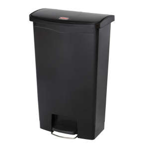 Rubbermaid Commercial, Streamline®, Step-On, 18 gal, Resin, Black, Rectangle, Receptacle