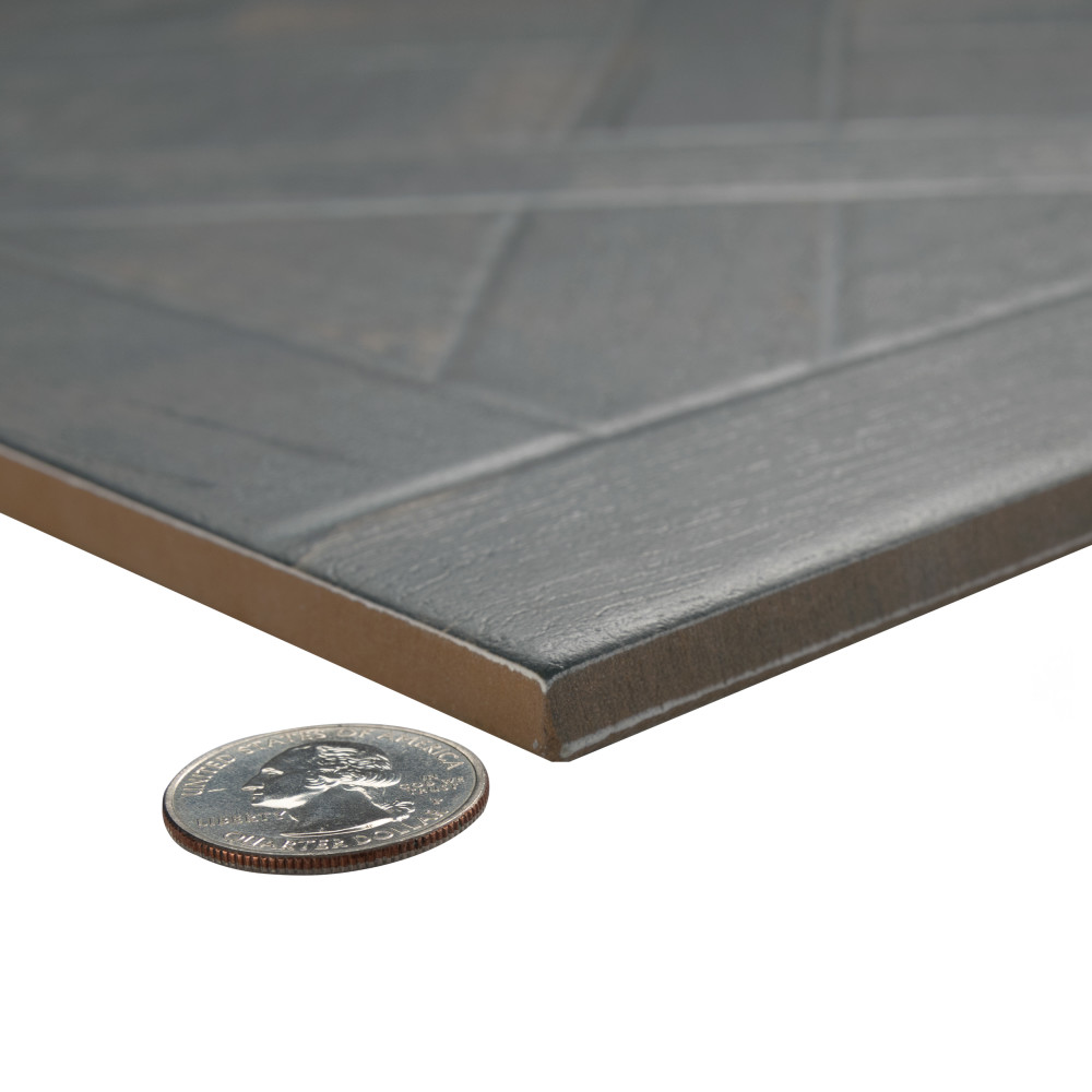 Kings Forest Lattice Black 17-5/8 in. x 17-5/8 in. Ceramic Floor and Wall Tile