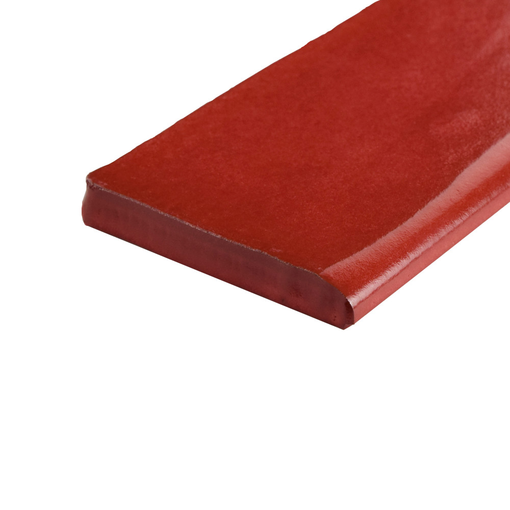 Antic Special Bullnose Red Moon 3 in. x 6 in. Ceramic Wall Trim