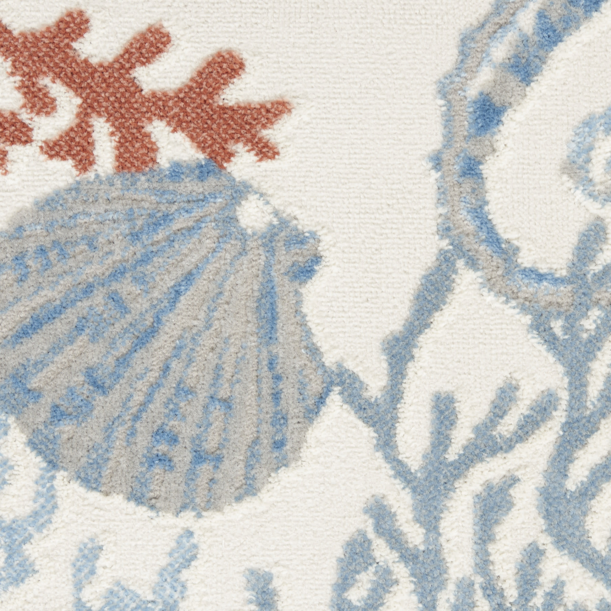Nourison Seaside 7'10" x 9'10" Ivory Multicolor Coastal, Nautical & Beach Indoor Rug