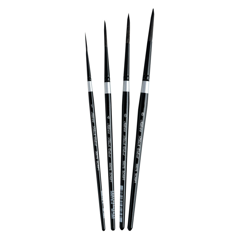 Black Velvet Liner Brushes, Set of 4