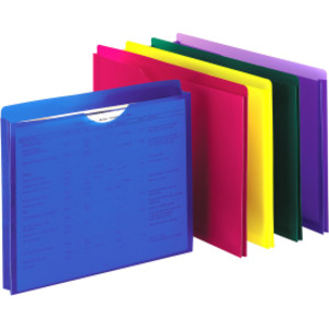 Poly File Jackets, Letter Size, Assorted Colors, Pack of 10