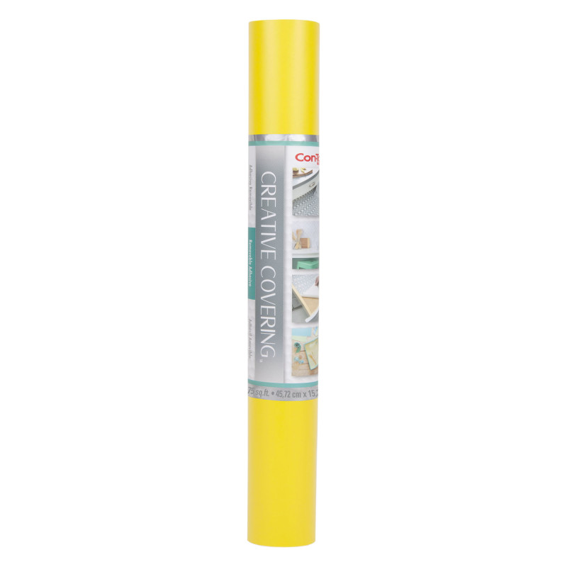 Creative Covering™ Adhesive Covering, Yellow, 18" x 50 ft