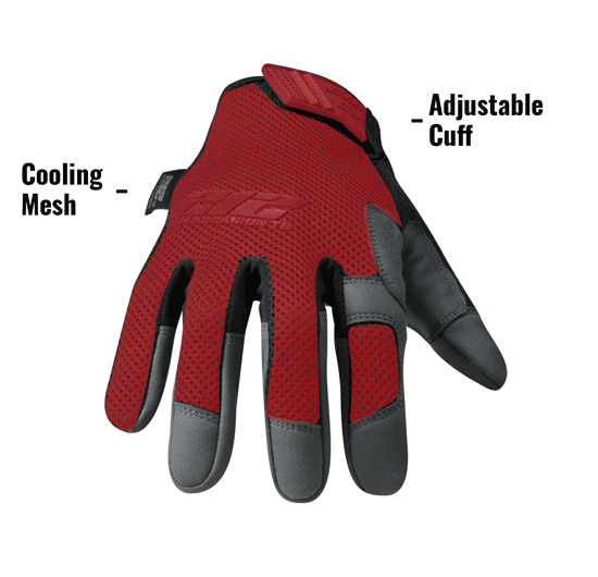 Cut Resistant High Abrasion Air Mesh Touch Gloves in Black (EN Level 3) MFXC3AM-05 showing Adjustable Cuff and Cooling Mesh