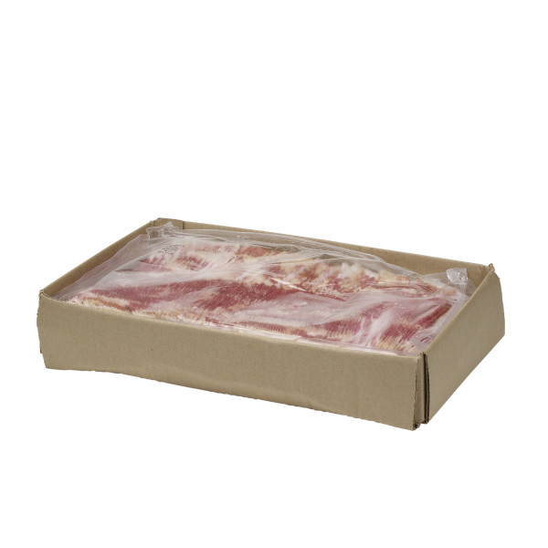 BLACK LABEL(r) Bacon, Bulk, 18/22 style, 15 lb . C1RM - Front Right Open Case (Hi Res)