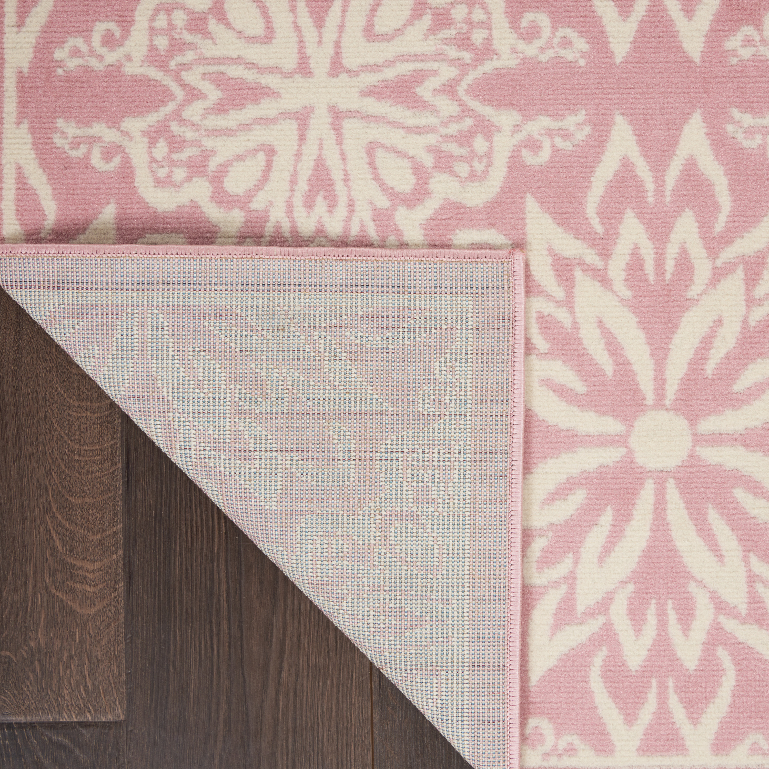 Nourison Jubilant 6' x 9' Ivory Pink Farmhouse Indoor Rug