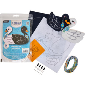 Swan Sweeties Perfect Pair Felties Embroidery Kit