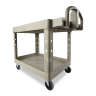 Rubbermaid Commercial, BRUTE Heavy Duty, Ergo Handle, Lipped Shelf, Medium, Utility Cart, Beige
