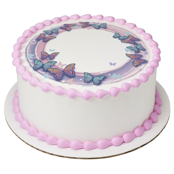 Fluttering Butterflies PhotoCake® Edible Image®