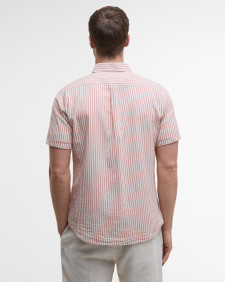 Fulbrook Tailored Short-Sleeved Striped Shirt Earth Pink