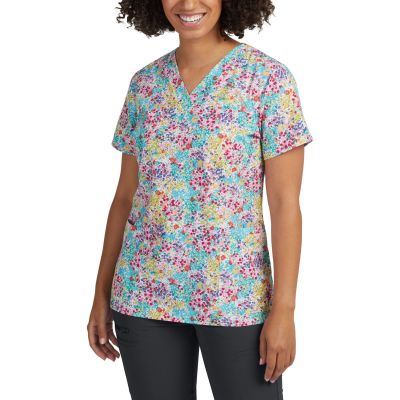 White Cross Women&#8216;s 3-Pocket V-Neck Scrub Top-White Cross