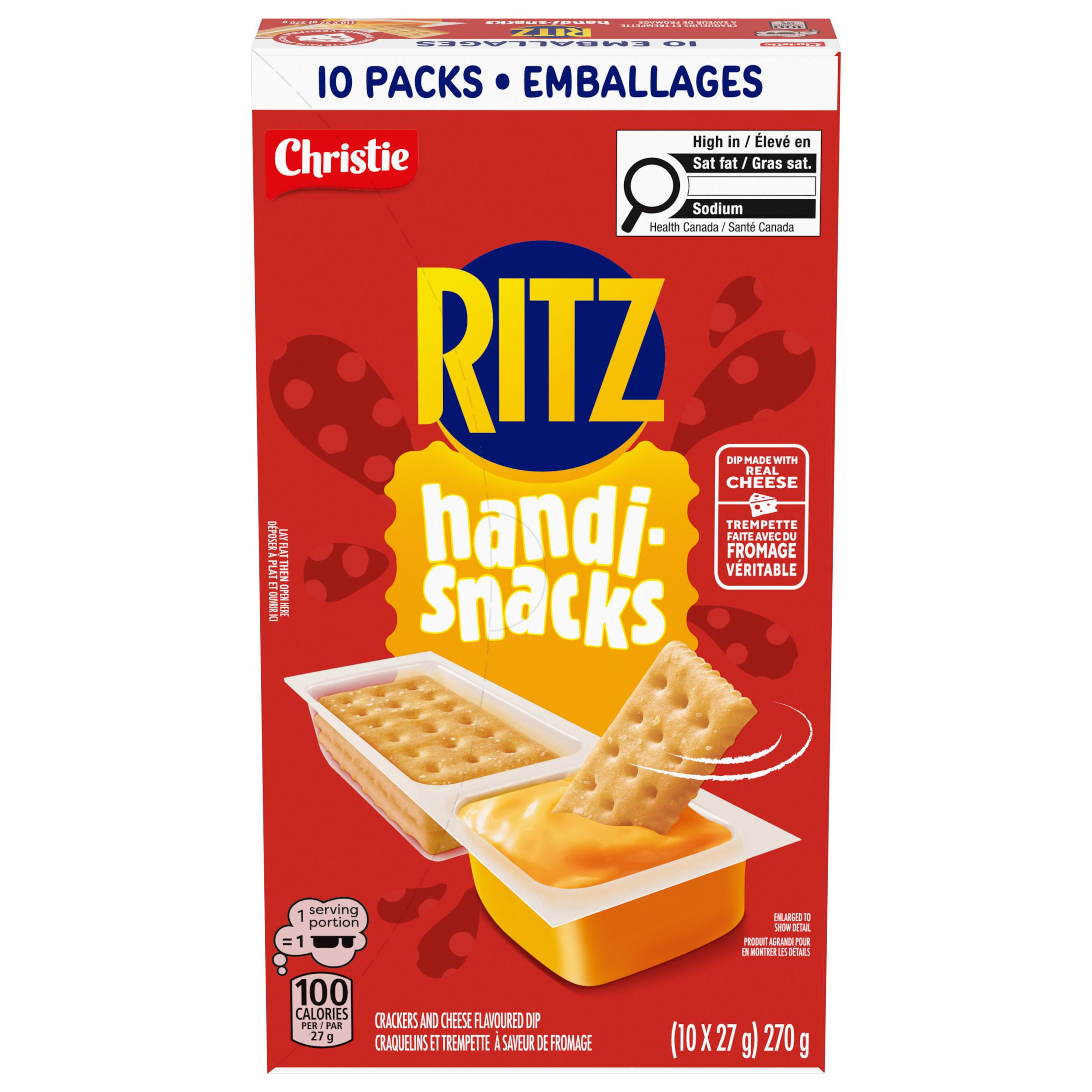 RITZ Handi Snacks, craquelins et trempette à saveur de fromage, 270 g-0