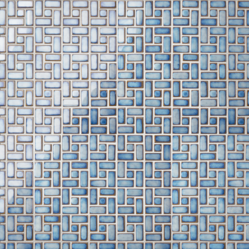 Sample – Hudson Spiral Marine Porcelain Mosaic Tile