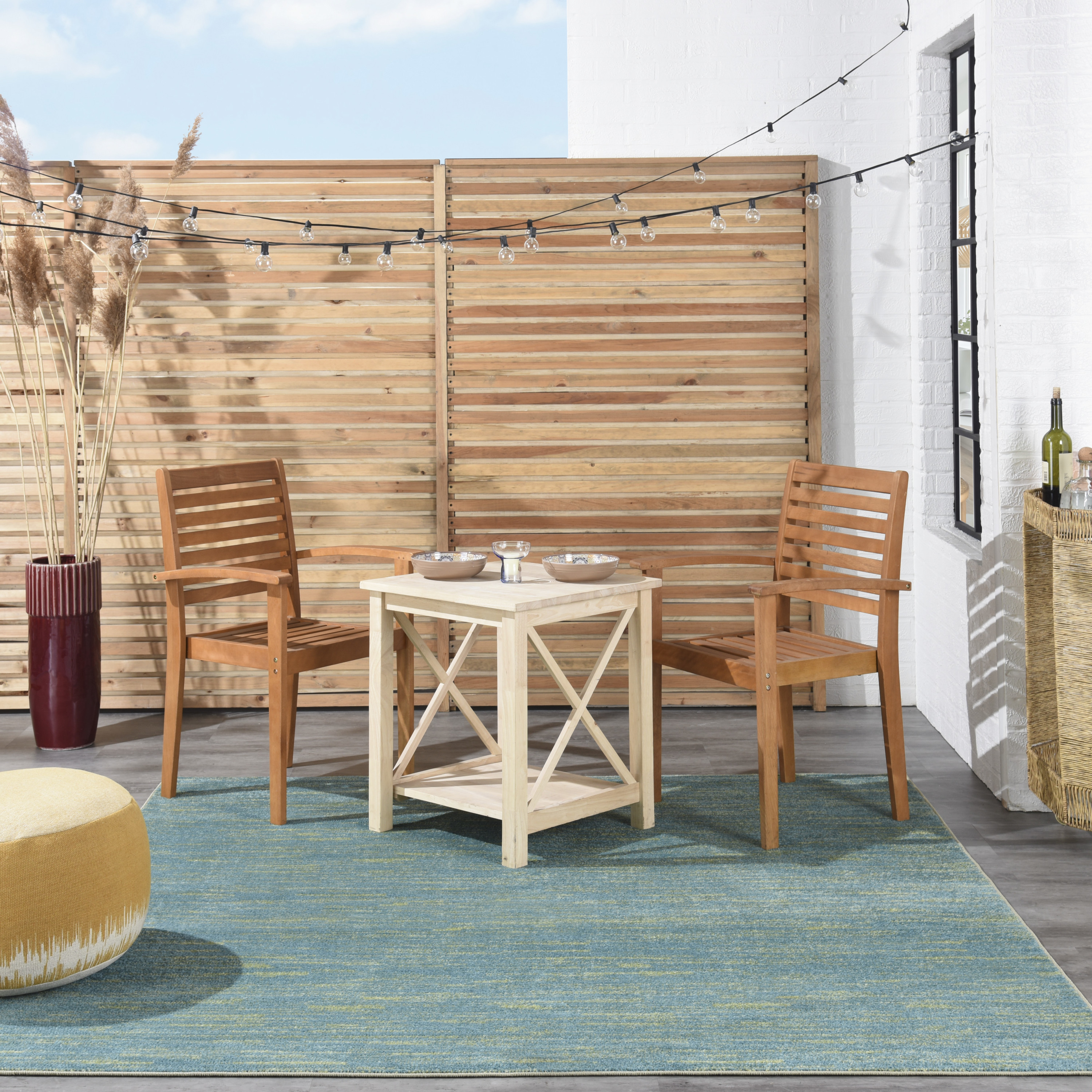Nourison Nourison Essentials 7' x Square Blue Green Outdoor Rug