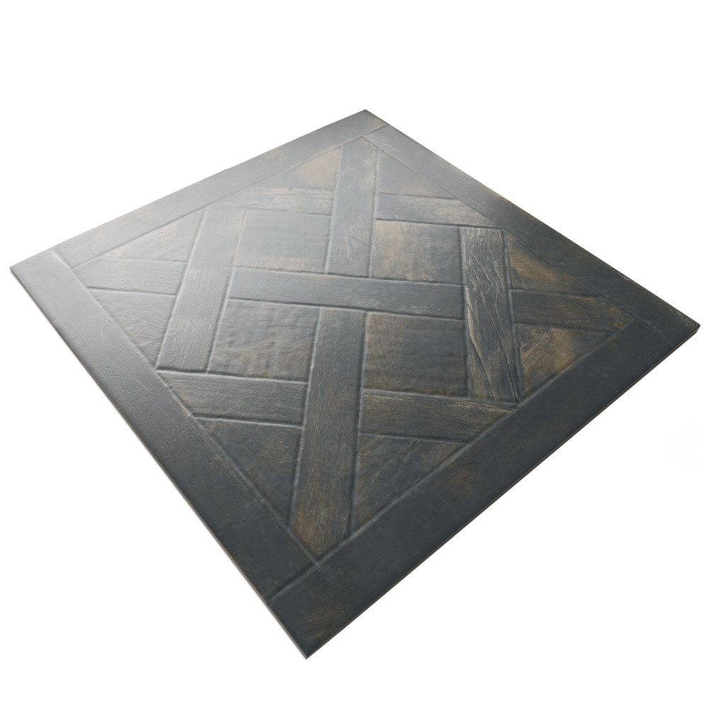Kings Forest Lattice Black 17-5/8 in. x 17-5/8 in. Ceramic Floor and Wall Tile
