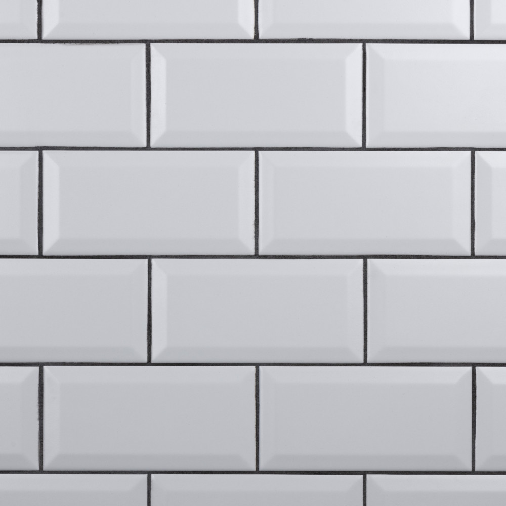 Crown Heights Beveled Matte White 3 in. x 6 in. Ceramic Wall Tile