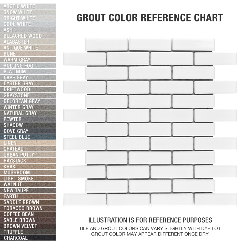 Metro Brick Subway Glossy White 10-1/4 in. x 11-1/2 in. Porcelain Mosaic Tile