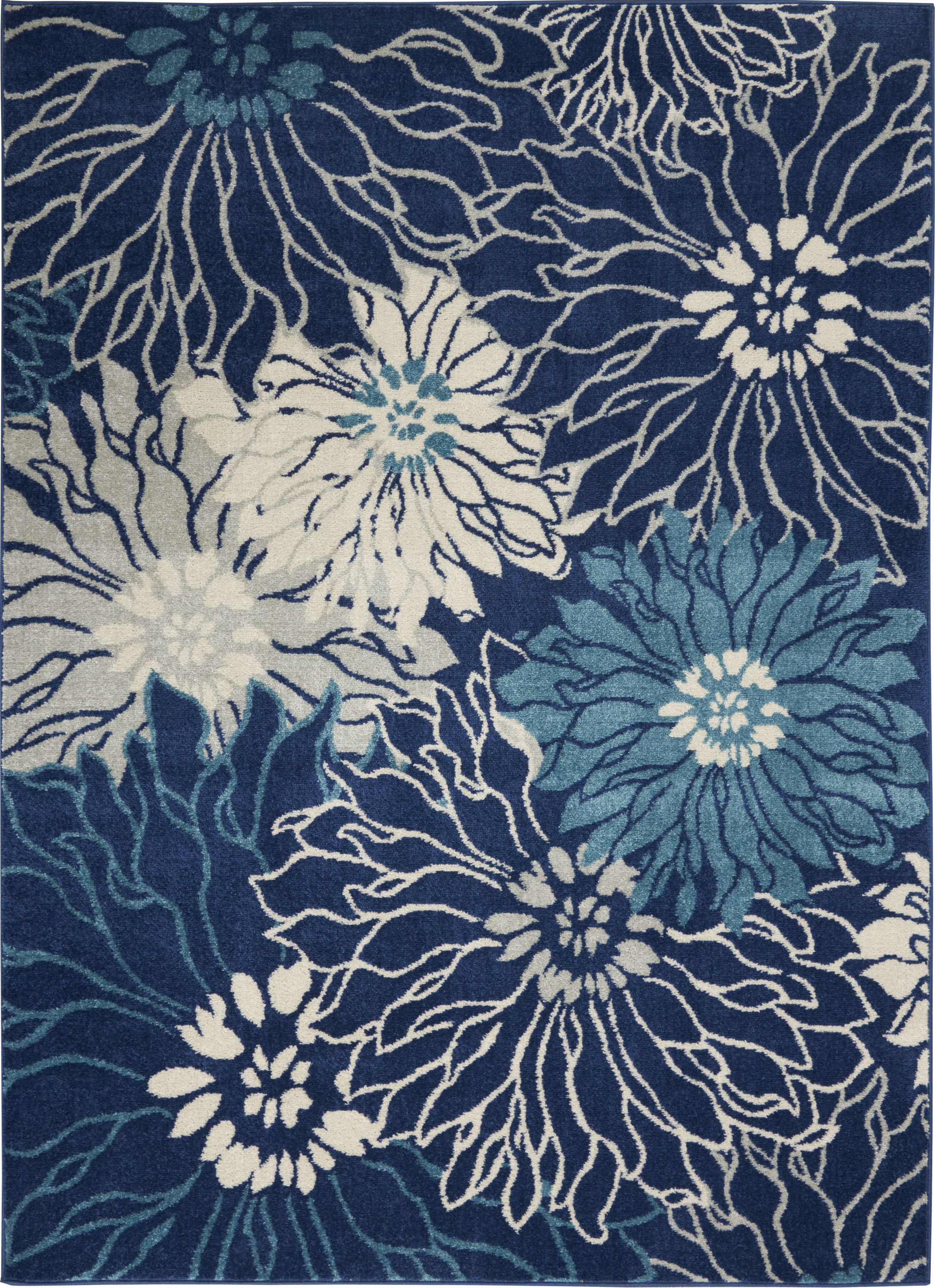 Nourison Passion 5'3" x 7'3" Navy Ivory Contemporary Indoor Rug