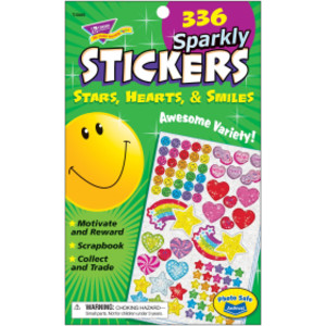 Sparkly Stars, Hearts, & Smiles Sticker Pad, 336 ct