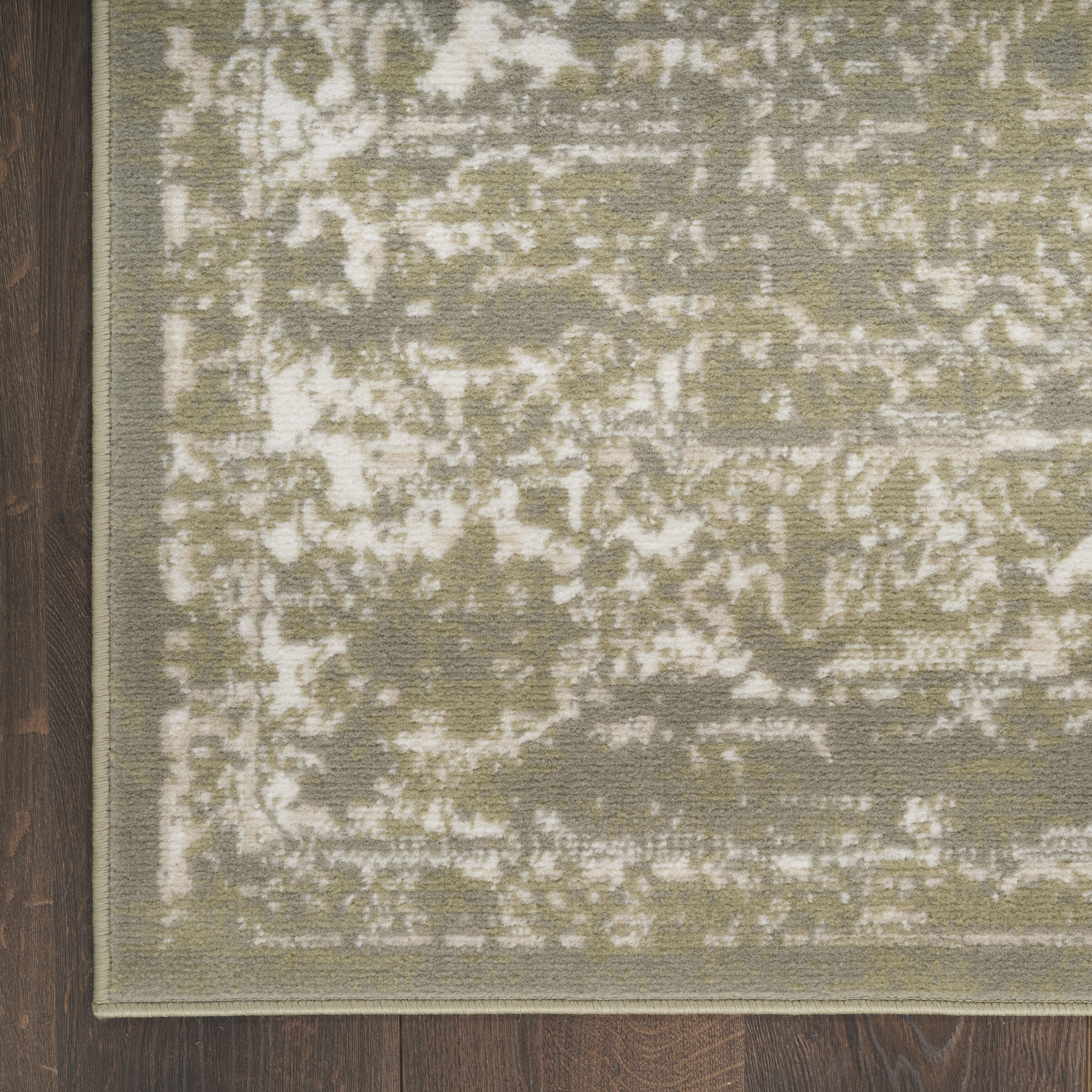 Nourison Grafix 2' x 6' Olive Vintage Indoor Rug