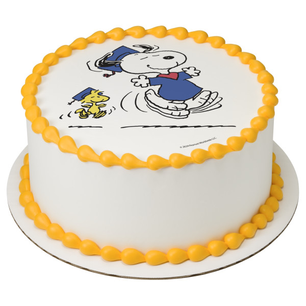 Peanuts® Snoopy® and Woodstock® Graduation PhotoCake® Edible Image®