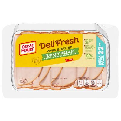 Oscar Mayer Deli Fresh Oven Roasted Turkey Breast Mega Pack, 22 oz Tray