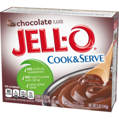 Jell-O Cook & Serve Chocolate Pudding & Pie Filling, 5 oz Box