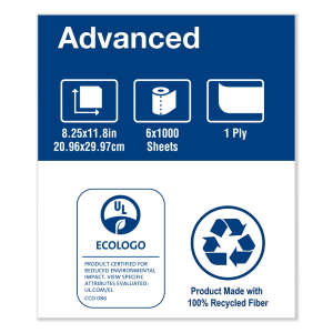 Tork, M2 Advanced, 983.3ft Center-pull Towel, 1 ply, White