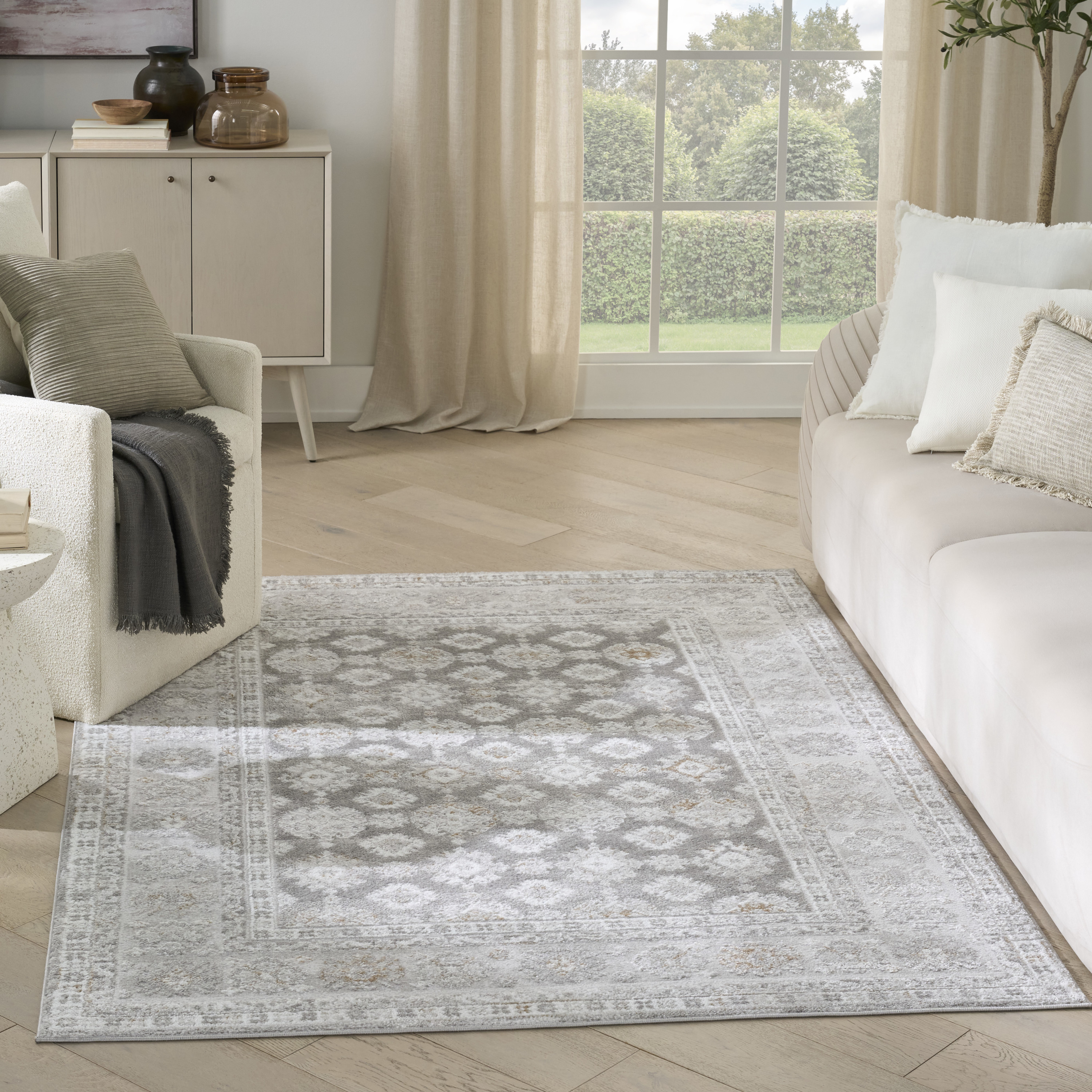 Nourison Dekor 5'3" x 7' Grey Vintage Indoor Rug