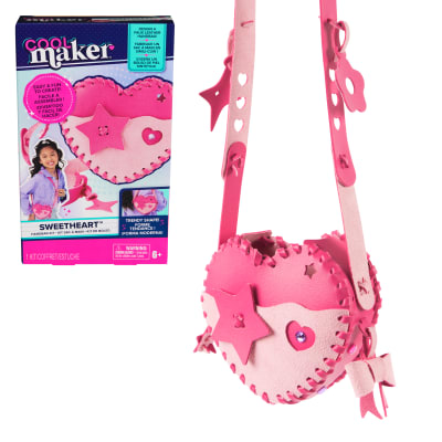 Cool Maker, Sweetheart Handbag Kit, Design a Faux Leather Shoulder Bag, Arts and Crafts Kit, Kids Toys for Girls Ages 6 and up