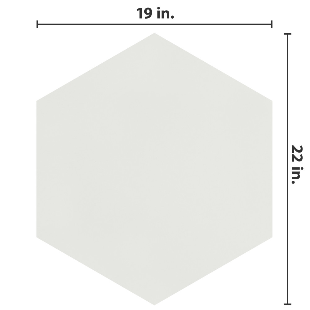 Textile Basic Grand Hex White 19 in. x 22 in. Porcelain Floor and Wall Tile