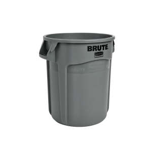 Rubbermaid Commercial, VENTED BRUTE®, 20 gal, Resin, Gray, Round, Receptacle
