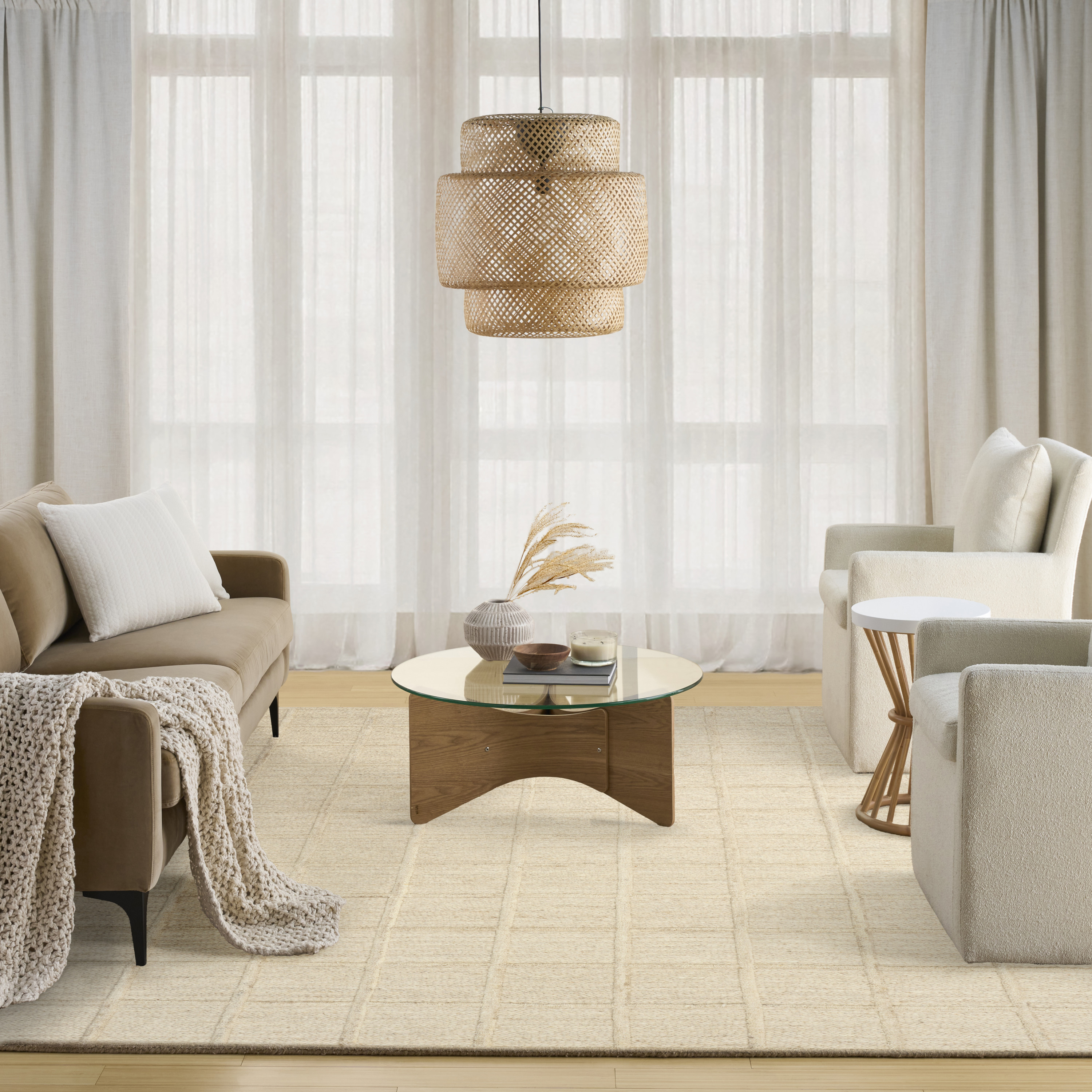 DKNY Pure Framework 8'6" x 11'6" Sand Modern Indoor Rug