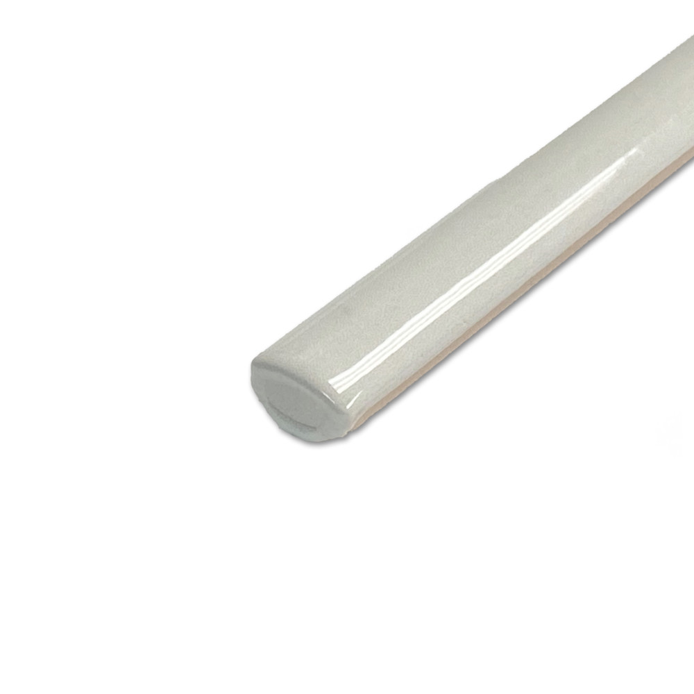 Coco Demi-Bullnose Glossy Cloud White 1/2 in. x 7-7/8 in. Ceramic Wall Trim