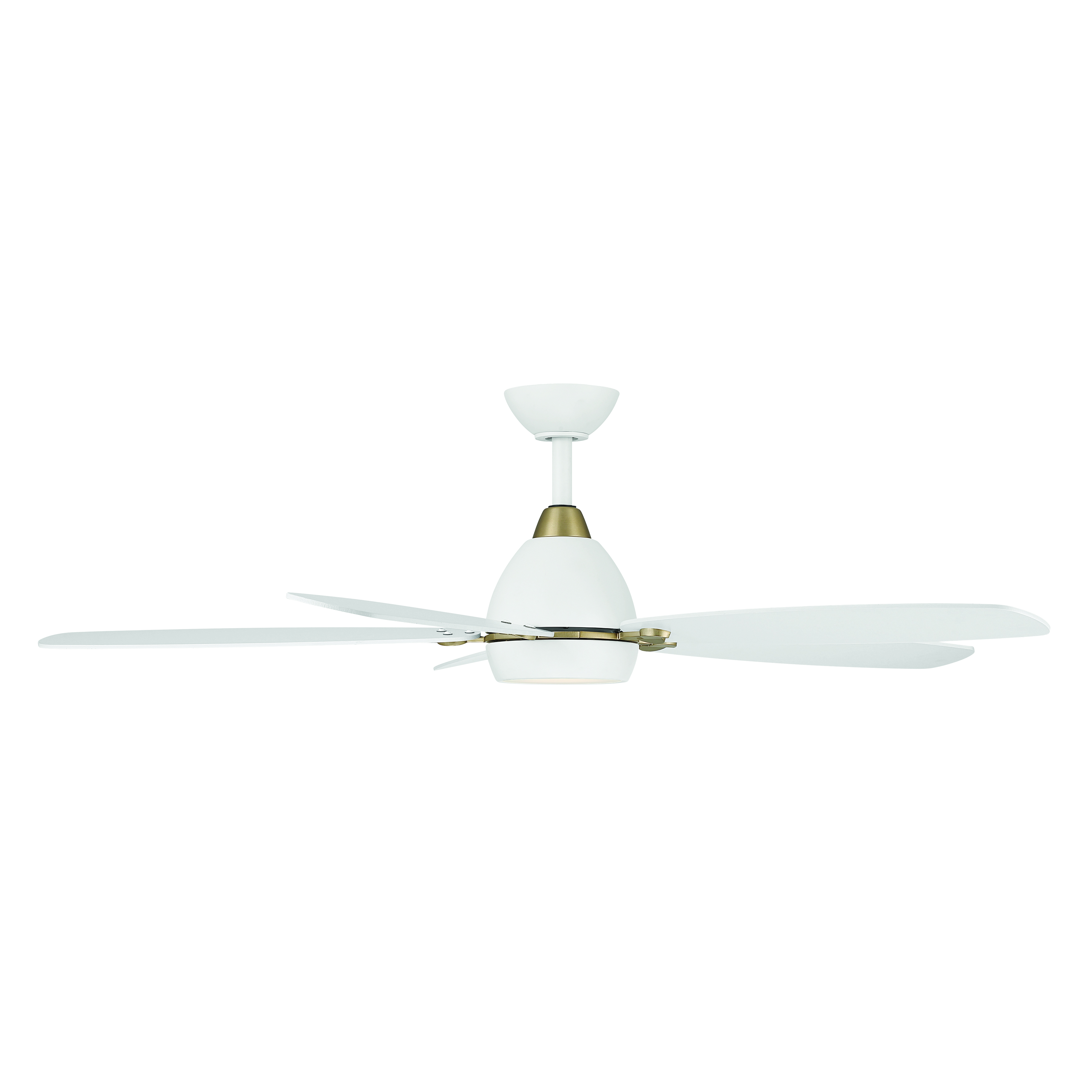 52" 5-Blade 5CCT LED Ceiling Fan - Alabaster White, Brushed Brass and Alabaster White Blades with Matte Lens - alternate view