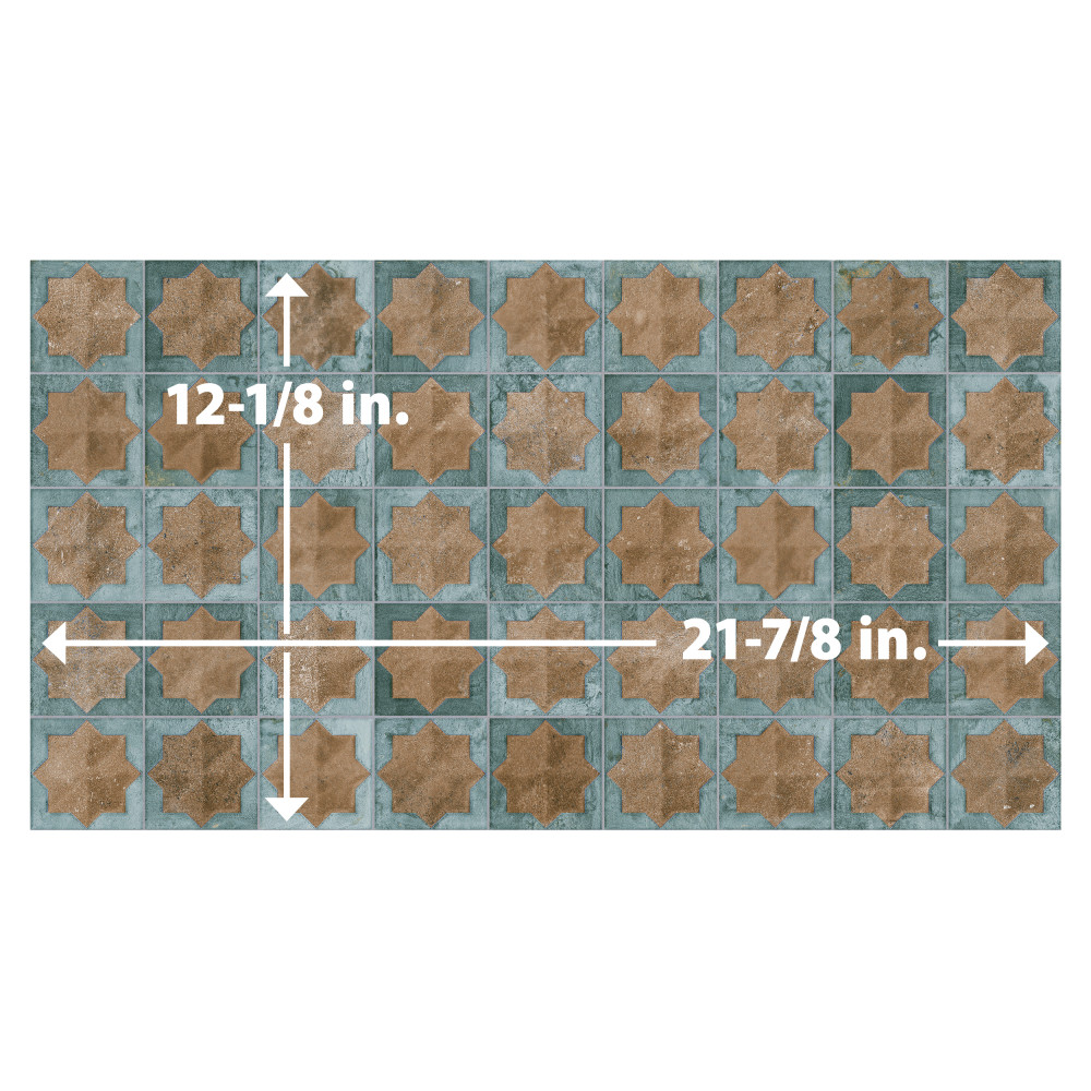 Tetuan Astre Terra Aqua 12-1/8 in. x 21-7/8 in. Porcelain Wall Tile