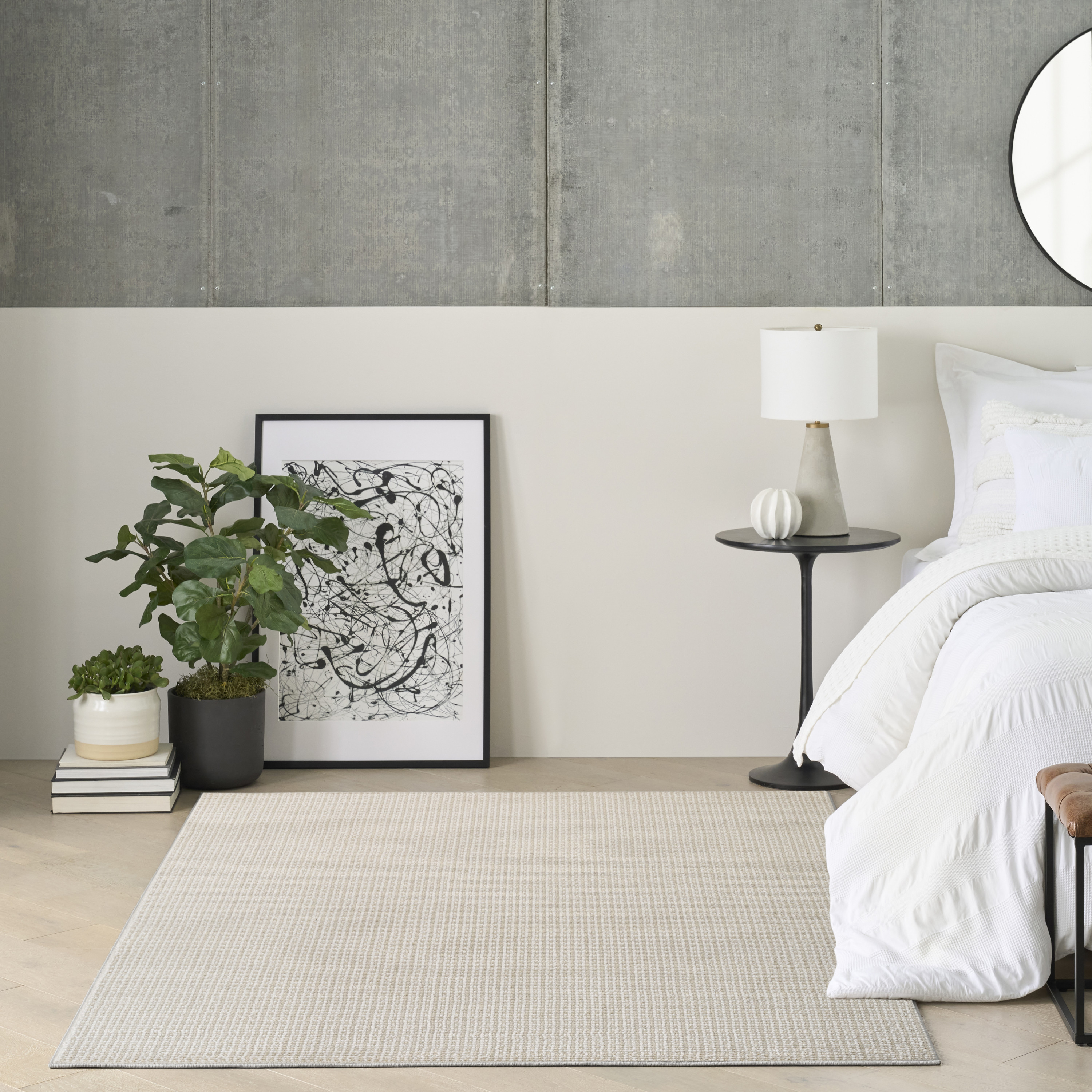 DKNY Atlantic Avenue 4' x 6' Beige Modern Indoor Rug