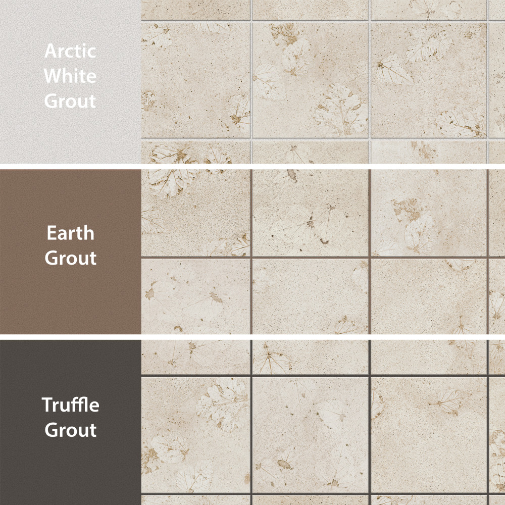 Stone Press Leaf 17-3/8 in. x 17-3/8 in. Porcelain Floor and Wall Tile