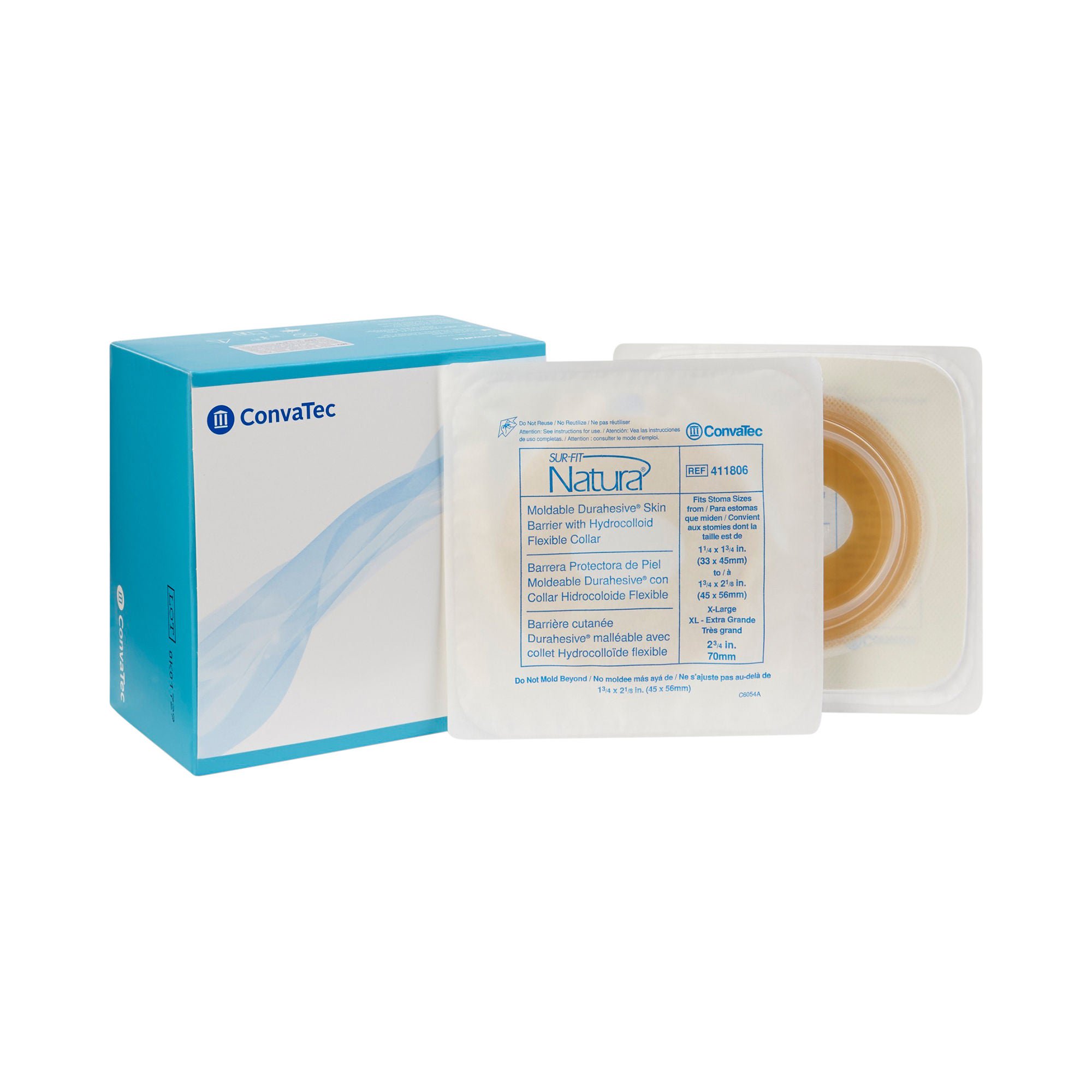 Sur-Fit Natura® Durahesive® Ostomy Barrier with 1-3/4 to 2-1/8 Inch Stomas
